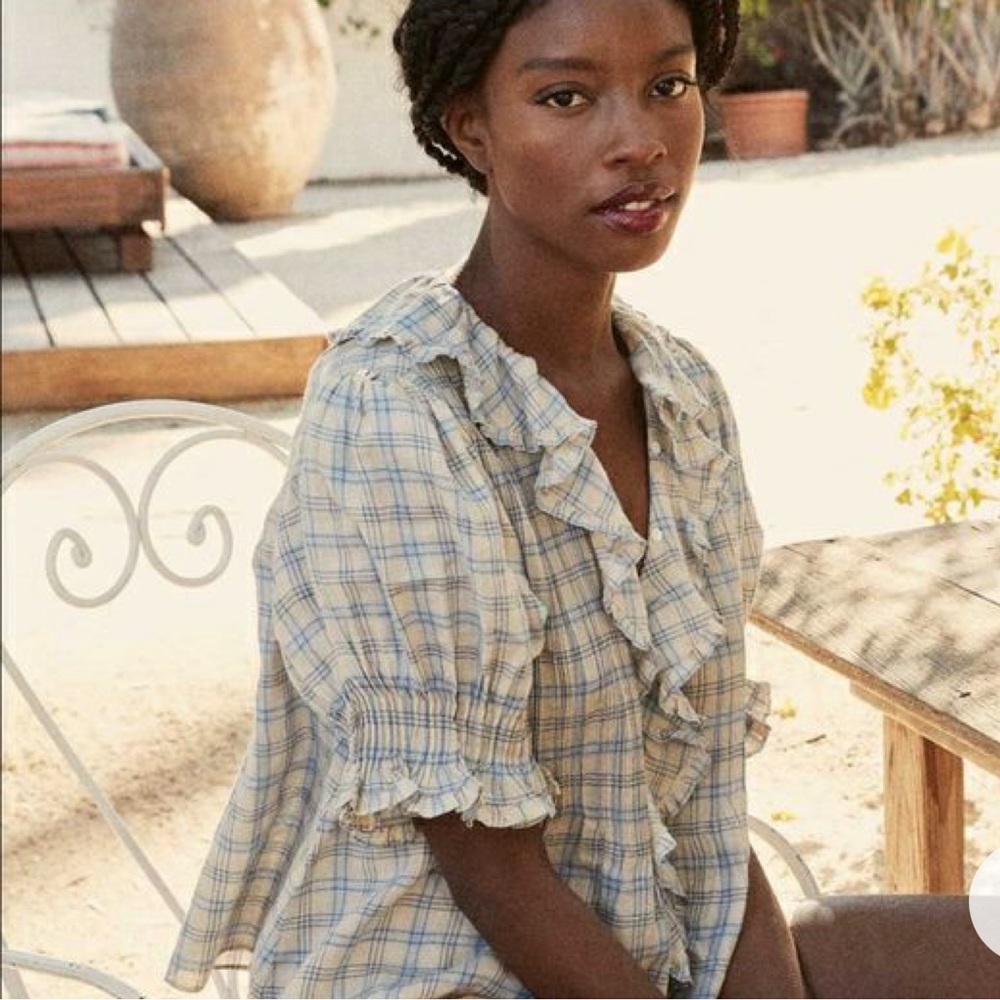 Doen henri top. Beautiful plaid. Worn once great condition.
